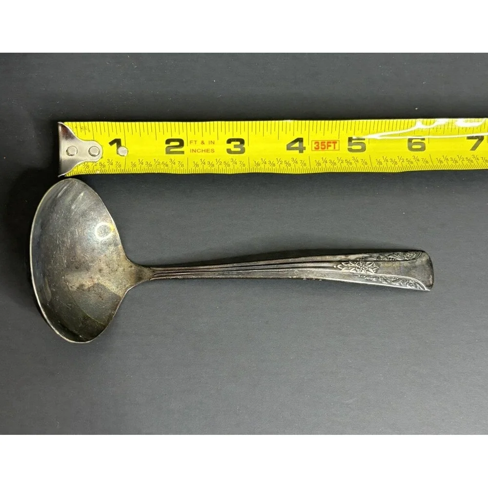 7 International Silverplate Camelia Gravy Ladle Silverplate 6 1/2